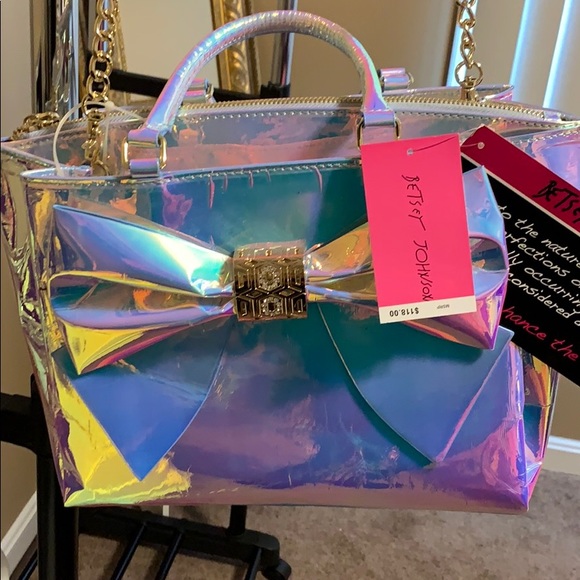betsey johnson iridescent purse